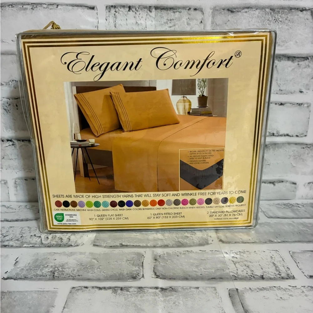 NEW- Elegant Comfort Queen Deep Pocket Bed Sheet Set
